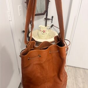 Banana Republic Rich Brown Leather Shoulder Bag